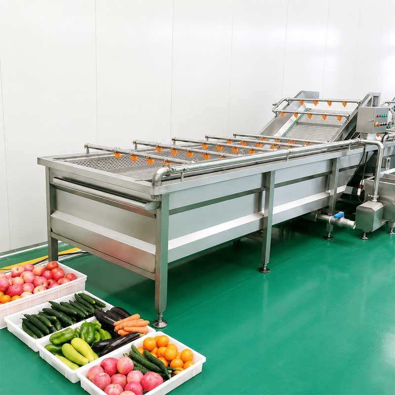 Air bubble washing machine for fresh produce cleaning
