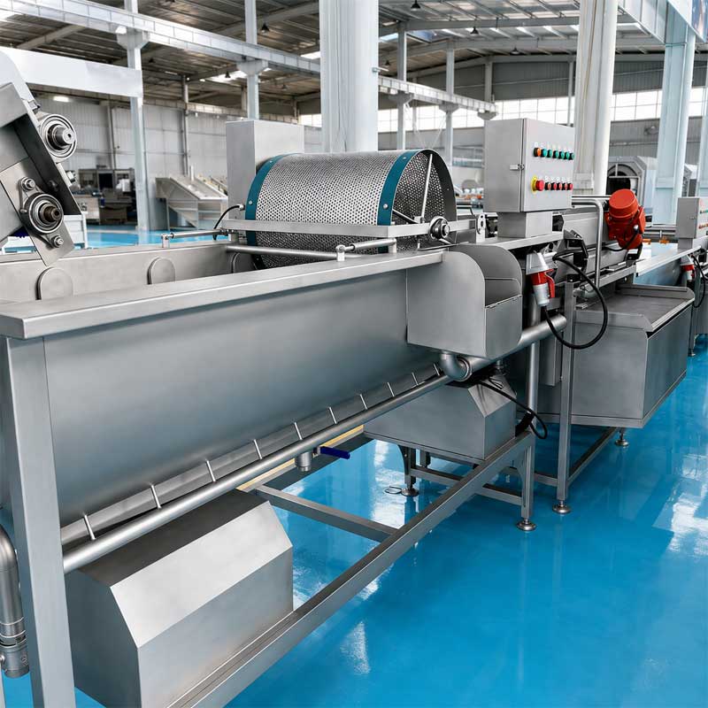 Vortex vegetable washing machine for continuous food processing Vortex vegetable washing machine for continuous food processing