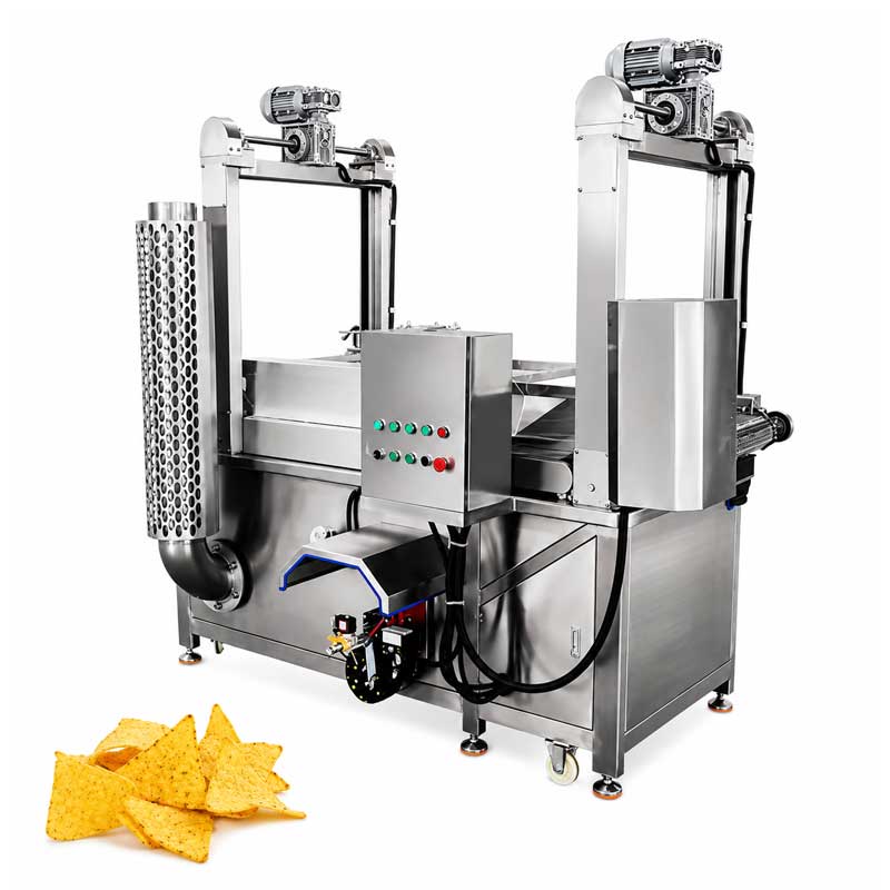 Industrial continuous corn chips fryer for snack production Industrial continuous corn chips fryer for snack production