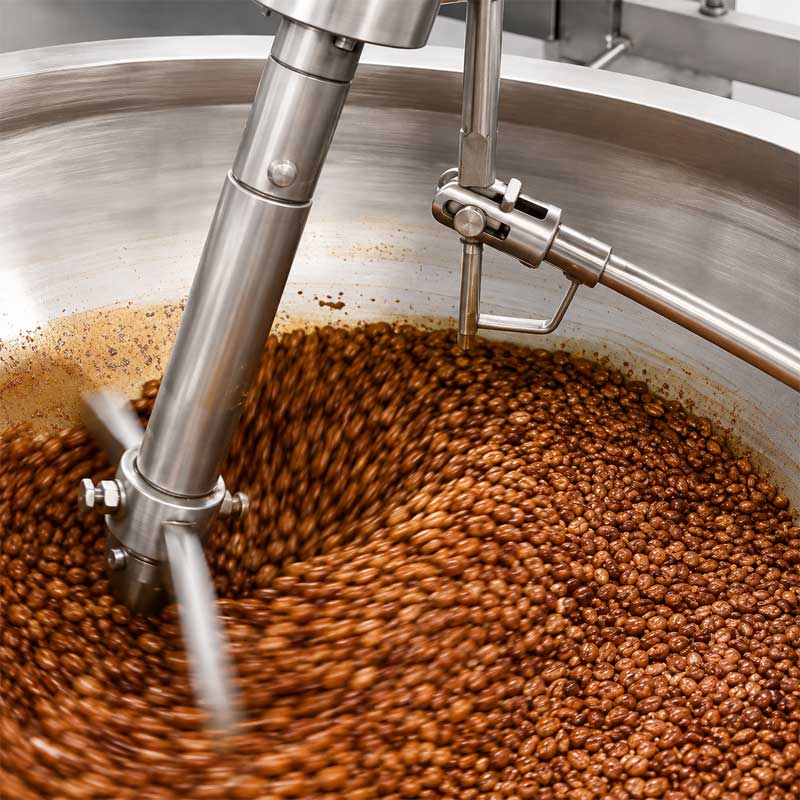 Planetary mixer agitator inside cooking kettle Planetary mixer agitator inside cooking kettle