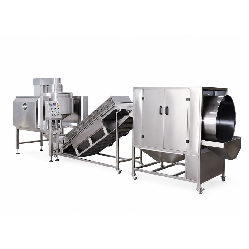 Industrial popcorn production line for efficient commercial snack food processing