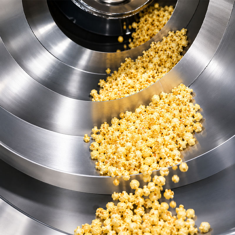 Stainless steel popcorn production machine for commercial food processing