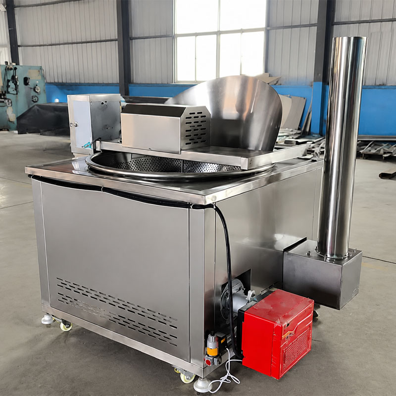batch fryer machine for rice snack processing application