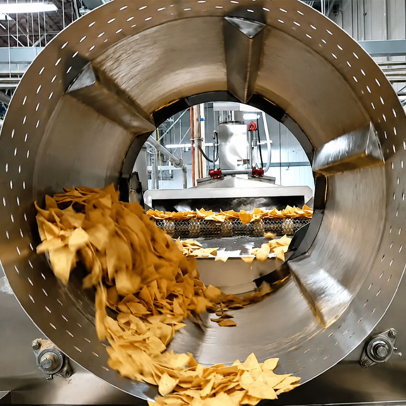 corn snack seasoning machine with single drum system