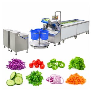 Fruit and vegetable bubble washing and drying machine for food processing