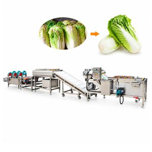 Automatic vegetable washing and cutting processing line