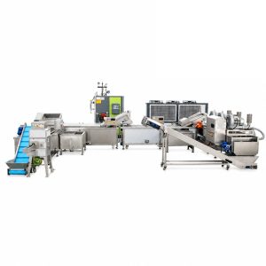Industrial sweet corn processing line for threshing and washing