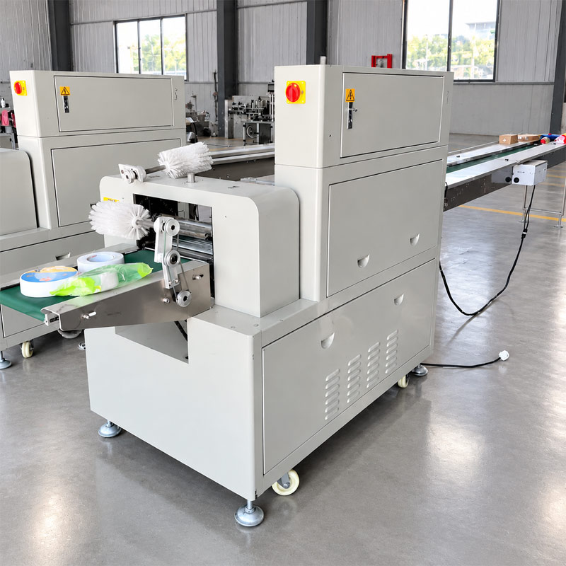 Industrial pillow packaging machine installed in a production workshop Industrial pillow packaging machine installed in a production workshop